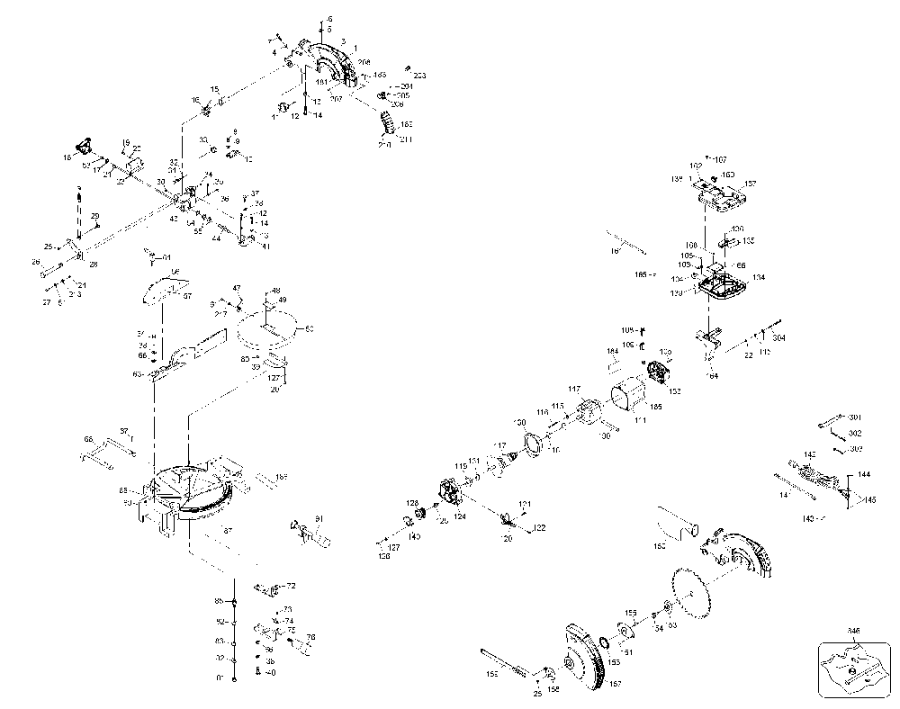 Exploded Diagram A Diagram and Parts List for BD200L-CACT Type 1 Black and Decker Miter Saw